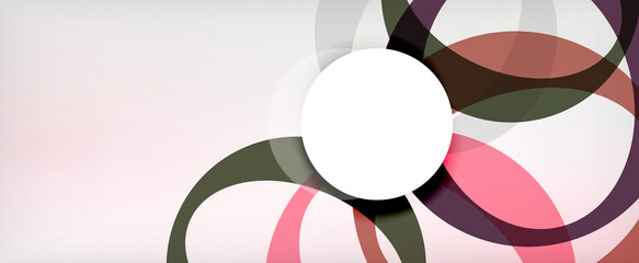 Fototapeta premium Ring geometric shapes, o letter repetition wallpaper. Abstract background for business or technology presentations, internet posters or web brochure covers
