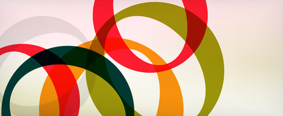 Obraz premium Ring geometric shapes, o letter repetition wallpaper. Abstract background for business or technology presentations, internet posters or web brochure covers