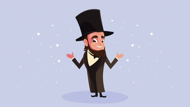 happy presidents day celebration with abraham lincoln character