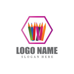 pencil logo vector icon template Illustration