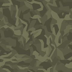 Camouflage seamless geometric pattern. Abstract pattern of figures. Camo for printing on fabric and clothing for hunting and fishing. Vector illustration