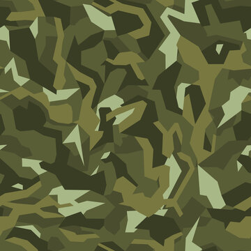 Camouflage seamless geometric pattern. Abstract pattern of figures. Camo for printing on fabric and clothing for hunting and fishing. Vector illustration