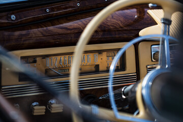Obraz premium Exhibition of old cars in Latvia