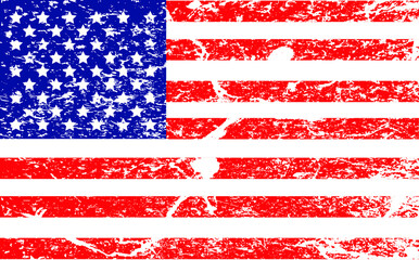 USA flag in grunge style . Vector illustration