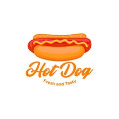 Hot Dog Logo Vector Illustration 