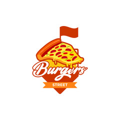 Pizza Slice logo. pizza logo, badges, banners, emblem for fast food restaurant. 