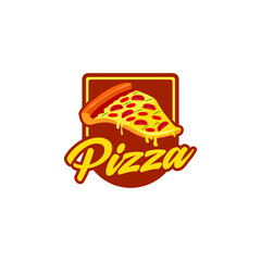 Pizza Slice logo. pizza logo, badges, banners, emblem for fast food restaurant. 