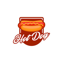 Hot Dog Logo Vector Illustration 