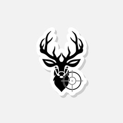 Hunt on deer with cross hair icon sticker