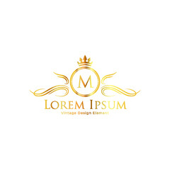 Obraz premium Vintage monogram template . Vector logo design template for boutique hotel, restaurant, jewelry