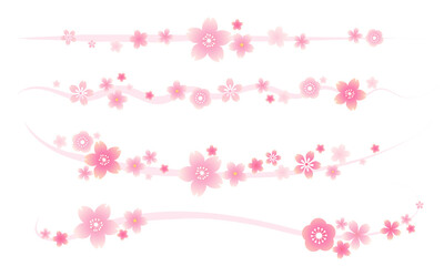 桜の罫線(ライン)のベクターイラスト素材