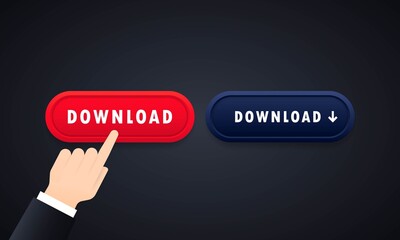 Download button set. For mobile app, website. Vector on isolated background. EPS 10