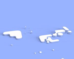 Abstract 3d rendering of geometric halftone background. 3D concept illustration.