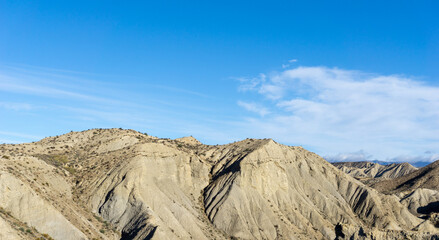 view of the Tabernas desert in Andalusia