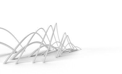 3D rendering abstract background with waves. Creative Architectural Concept.