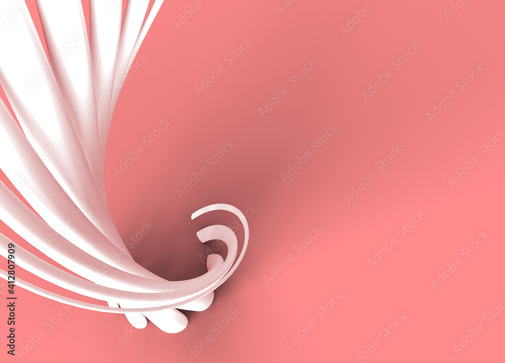 Poster 3d rendering abstract background with waves. creative architectural concept.