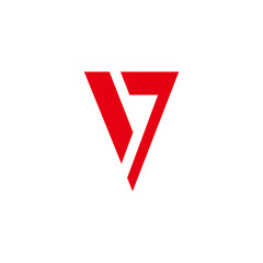 vector of letter v7 arrow geometric design logo