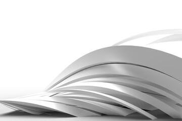 Obraz premium 3D rendering abstract background with waves. Creative Architectural Concept.