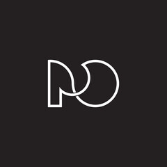 letter po abstract linear design logo vector
