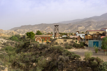 Western film set ghost town in the Tabernas Desert in Andalusia