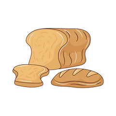 Bakery colored vector illustration. isolated with hand drawn style 