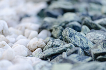 Background of white and blue stone. Pefkochori, Greece. 