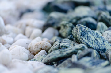 Background of white and blue stone. Pefkochori, Greece. 