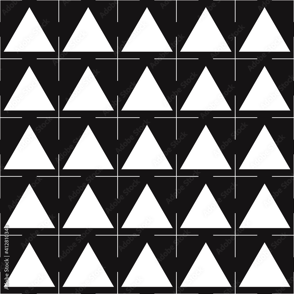 Poster White Triangle Stamps. Vector Pattern Triangles.