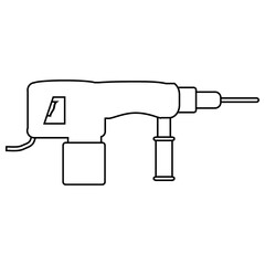 Hammer drill icon on white.