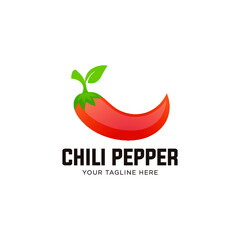 Hot chilly logo. Hot chili spicy cuisine emblem 