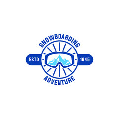 Snowboarding Club Flat Vector Icon 