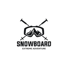Snowboarding Club Flat Vector Icon 