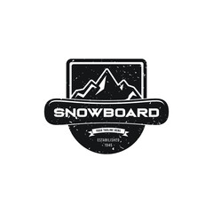 snowboarding emblems, labels and designed elements