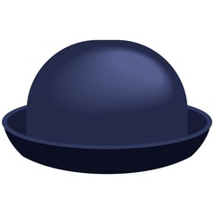 Trendy fedora bowler hat flat vector isolated on white