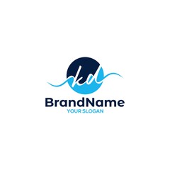 Circle KD Logo Design Vector