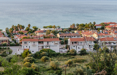 Fototapeta na wymiar Panorama of Pefkochori in Greece 