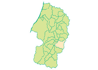 山形県	山形市　都道府県別・行政区域マップ