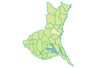 茨城県	水戸市　都道府県別・行政区域マップ