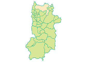 奈良県	奈良市　都道府県別・行政区域マップ