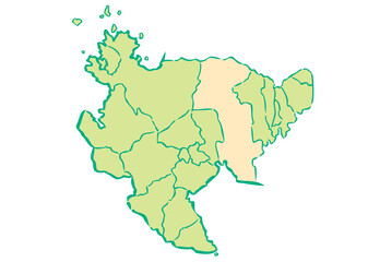 佐賀県	佐賀市　都道府県別・行政区域マップ