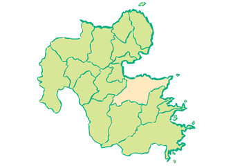 大分県	大分市　都道府県別・行政区域マップ