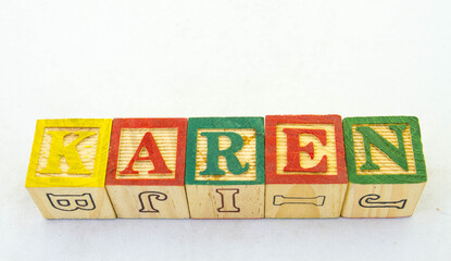 The term karen isolated on a clear background image with copy space