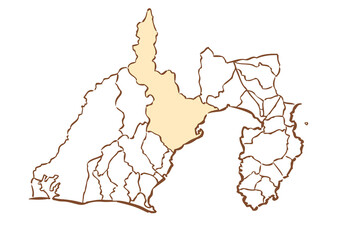 静岡県	静岡市　都道府県別・行政区域マップ