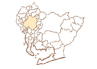 愛知県	名古屋市　都道府県別・行政区域マップ