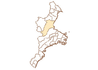 三重県	津市　都道府県別・行政区域マップ