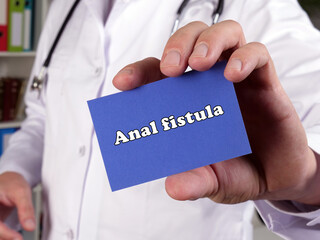 Health care concept about Anal fistula with phrase on the page. - obrazy, fototapety, plakaty