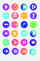 color vector arrows set