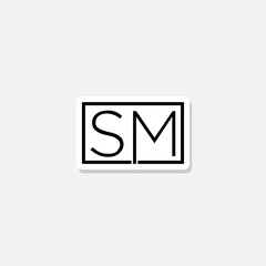 Initial Letter SM Logo Design Sticker