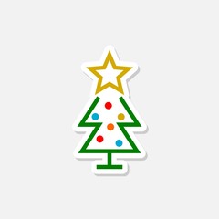 Christmas tree with star sticker