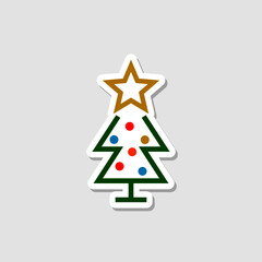 Christmas tree with star sticker
